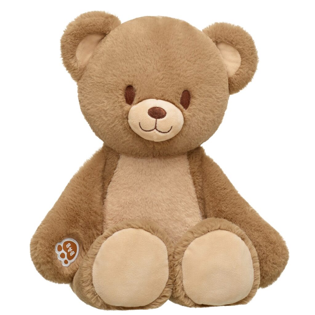 Soft brown teddy bear with beige belly and paws