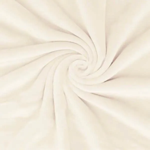 Swirled cream-colored velvet fabric with smooth texture