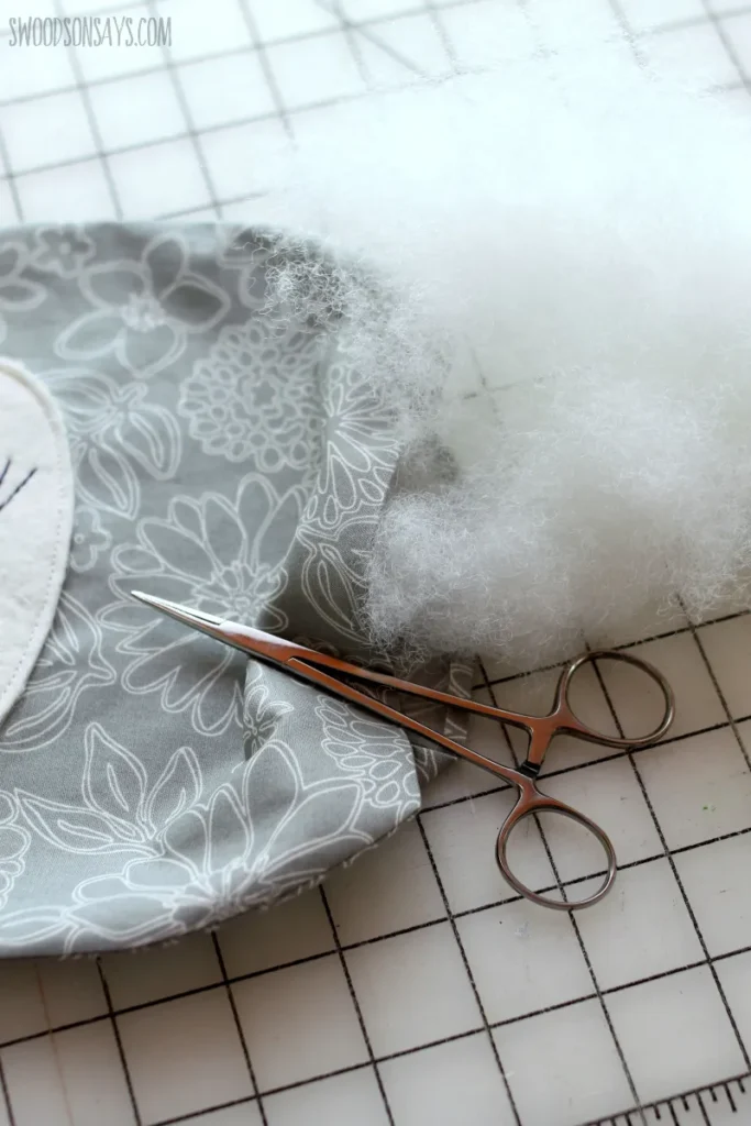 Hemostats with fabric and stuffing for sewing project