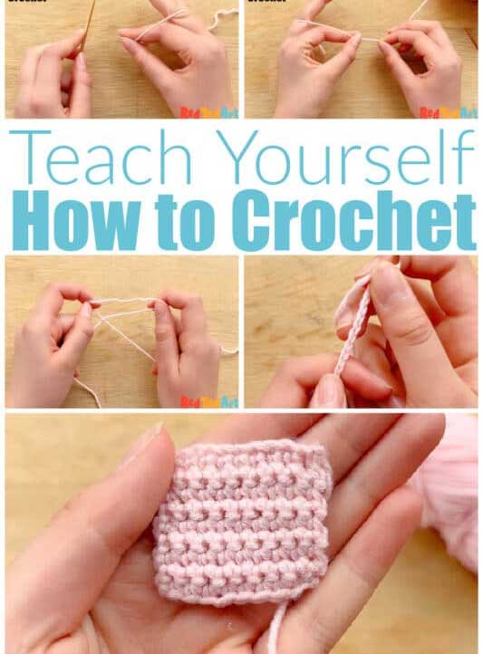 Step-by-step crochet tutorial with yarn and stitches.