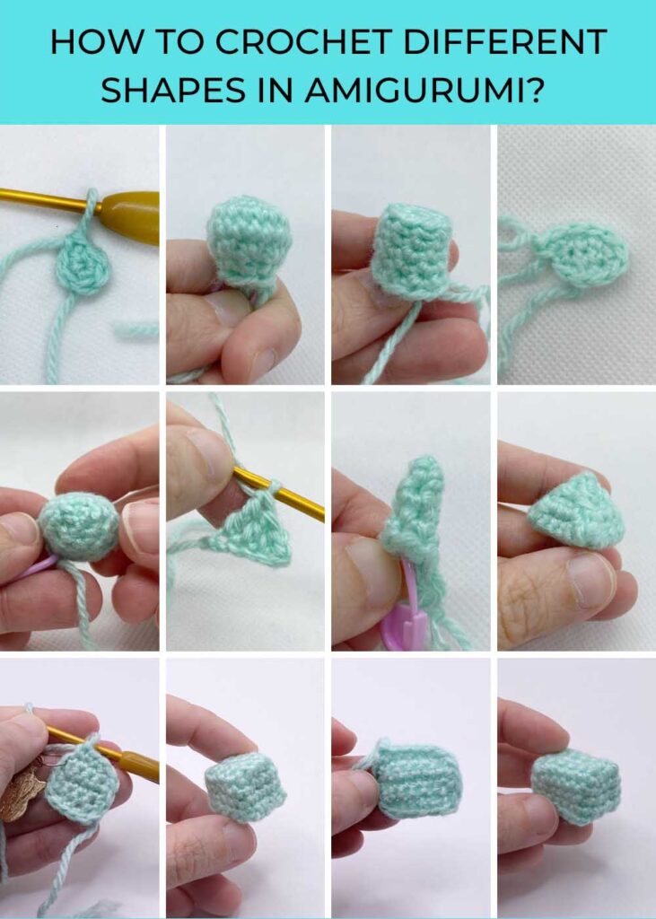 Step-by-step guide to crochet different amigurumi shapes.
